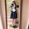Falda Corta Deportiva Casual Holgada Adelgazante de Cintura Alta para Verano 2026 Nueva para Figuras Pequeñas, Estilo Japonés, Azul Marino