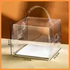 Caja de embalaje para rebanada de pastel Empaque para mousse Triángulo de milhojas Caja transparente para postre de 8 pulgadas 2 pasteles pequeños empaque individual