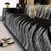 Funda de Sofá Retro Blanco y Negro, Tela de Chenilla Completa, Adecuada para Todas las Estaciones, Lujo Ligero, Sensación de Alta Gama, Manta Antideslizante para Sofá
