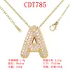 Moderna y Versátil Colgante de Alfabeto Inglés de 26 Letras con Microincrustaciones de Cobre Puro Cadena para Clavícula Suministro Directo Joyería de Collar para Mujer
