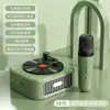 Caixa de som bluetooth sem fio retrô, vinil, subwoofer externo, cartão, áudio de alta qualidade, presente de feriado