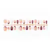 30 Piezas de Superventas Diarios Transfronterizos: Uñas Postizas Almond Ultra Cortas Lindas con Lunares y Diseño de Estrella, Manicura Francesa de Alta Gama al por Mayor