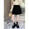 Falda corta de punto color avena, absolutamente impresionante, súper bonita, falda plisada de línea A de cintura alta versátil estilo coreano para mujer primavera y otoño