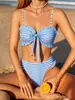 2027 Nuevo Bikini de Baño Amazon Estampado de Lunares Estilo Europeo y Americano Comercio Exterior Bikini Sexy de Dos Piezas para Mujer