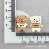 Urso marrom bege animal pequeno desenho animado DIY cola de creme caseira capa de celular resina acessórios decoração de sapato com furo