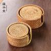 Handmade vietnamita Rattan Coaster Pot Mat Heat Insulation Pad Pot Bearing Pot Holder Tea Cup Mat Kung Fu Tea Set Tea Ceremony Zero Match