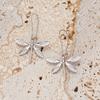 Pendientes de libélula retro de plata transfronteriza para mujer, pendientes de estilo bohemio, venta directa de fábrica de joyería