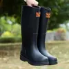 Zapatos Impermeables de Caña Alta de Moda, Botas de Lluvia, Ropa de Verano para Exteriores para Mujer, Suela Gruesa, Resistentes al Desgaste, Resistentes al Agua, Zapatos de Goma de Trabajo, Cómodos para Adultos