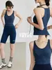 Camiseta sin mangas deportiva acanalada de verano para mujer, cuello en U, corte ajustado, transpirable, alta elasticidad, cómoda, estilo nuevo