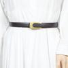 Cinturón de cuero vintage para mujer, nuevo, fino, sencillo, combinable, moderno, decorativo, para traje.