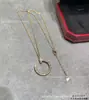 Collar de Cadena para Uñas Cartier de Gama Alta con Cola Completamente Diamantada e Incrustación de Cola de Golondrina, Fabricante de Cadena para Clavícula Diamantada Chapada en Oro de 18K