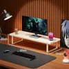 Prateleira de Armazenamento para Mesa, Suporte para Monitor de Computador, Organizador de Teclado, Suporte para Laptop