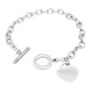 Joyería Minimalista Japonesa y Coreana con Forma de Corazón Acero Inoxidable Broche de Estilo T Ot Pulsera de Corazón para Mujer Accesorio de Mano Versátil de Corazón de Melocotón Venta al por Mayor