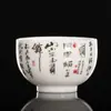 Taza de Porcelana de Jade Blanco Puro con Tallado Sombreado Flotante del Sutra del Corazón, Taza Personal para Cata de Té, Logo al por Mayor