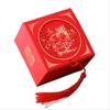 Caja de dulces hueca para boda china, caja de dulces creativa de estilo chino con borla, caja cuadrada, caja de dulces para regalo de boda