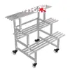 Estantería de Exterior de Acero Inoxidable para Flores con Ruedas Soporte de Piso para Suculentas Tipo Escalera para Balcón