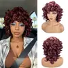 Amazon Peluca de Pelo Corto Rizado para Mujeres Africanas Fibra de Alta Temperatura Malla de Rosa Estilo Natural Esponjoso En Stock Venta al por Mayor Transfronteriza