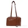 Moda Japonesa Coreana Couro Oleado com Cera 2026 Feminina Outono Novo Retrô High-End Para o Trabalho Niche Ombro Único Portátil de Braço Bolsa