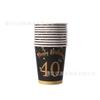 Traje de Tema de Cumpleaños Digital de Oro Bronceado Negro 40 Años Vaso de Papel Bandeja de Papel de Seda Suministros de Decoración para Fiesta