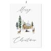 Decoración Navideña Bosque de Pinos Alce Muñeco de Nieve Árbol de Navidad Cabaña Dormitorio Sala de Estar Lienzo de Pared de Fondo Pintura Decorativa