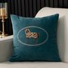 Almohada Cuadrada Bordada de Terciopelo de Nieve para Sala de Estar Sofá de Caoba Cojín Bordado Almohada Lumbar Grande de 55cm