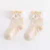Calcetines para Niñas 2026 Primavera y Verano con Adorno de Encaje Malla Transpirable Delgados de Princesa de Caña Media para Niñas Venta al por Mayor