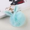 Llavero con forma de bola de pelo con orejas de conejo súper lindo de Corea, colgante de peluche, bolso de piel sintética, joyería, colgante pequeño
