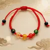 Pulseiras Coloridas de Fio Tecidas à Mão para Adultos e Crianças, Saquinhos, Zongzi e Pulseiras de Fio de Cinco Cores para o Festival do Barco-Dragão, Produtos Acabados no Atacado