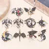 Aleación de Zinc Estilo Oscuro Colgante de Dragón con Goteo de Aceite Encanto de Estrella y Luna Pterodáctilo Accesorios para Joyería de Aretes y Llaveros Hechos a Mano DIY