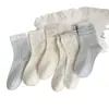 Nuevos estilos de otoño e invierno: calcetines de media pantorrilla para mujer, hipoalergénicos y cómodos, con lindos diseños de encaje y lunares, perfectos para uso casual y fáciles de combinar con cualquier atuendo