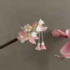 Nuevo Pasador Floral Estilo Chino, Accesorio de Madera para el Cabello Estilo Antiguo, Adorno para el Cabello Hanfu Cheongsam para la Parte Trasera de la Cabeza, Pasador con Borla