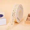 Fita de Gaze Inglesa com Carimbo Dourado de Neve para Decoração de Bolo de Aniversário com Laço de Fita para Amarrar Buquê de Presente Floral