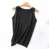 Camisola de Verano 2025 Nuevo Estilo Transfronterizo para Mujer Slim Cuello Redondo Suéter Corto sin Mangas Camiseta Básica Color Sólido