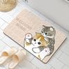 Alfombra de suelo de gato de dibujos animados para baño, suave de tierra de diatomeas, absorbente, para puerta de baño, antideslizante, resistente a las manchas, alfombra