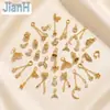 Colgantes Pequeños Multiformes Incrustados con Circonita, Cola de Pez, Estrella, Luna, Mariposa, Campana, Pulsera DIY Hecha a Mano, Collar, Accesorios Colgantes