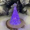 Decoração de Natal Pequeno Presente Estrela Árvore Luz Noturna Mini Lâmpada de Cristal LED Ornamento de Mesa Luz de Atmosfera