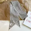 Bufanda de Seda a Rayas Nórdicas Estilo Extremadamente Simple para Primavera Verano Otoño Bufanda de Cinta Larga a Rayas para Mujer Bufanda Decorativa Estilo Occidental Bufanda Larga y Delgada