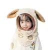 Gorro para niños para otoño e invierno, conjunto unisex de gorro y bufanda para niños, máscara facial protectora a prueba de viento, protección para las orejas, gorro de felpa para ponerse