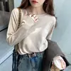 Tejido Azul para Mujer 2025 Nuevo Principios de Otoño Alta Gama Camiseta Base Interior Suéter de Cuello Redondo Suelto Delgado