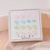 Conjunto de Brincos Symphony Cloud para Mulheres Caixa Atacado Brincos de Resina Mistos Agulhas Doces Transparentes Não Causam Alergia