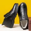 Botas de Algodão de Inverno Novos Couro Impermeável Mais Veludo Engrossado Sapatos de Algodão Masculinos Uma Perna Antiderrapante Resistente ao Desgaste Sapatos de Algodão para Pai