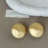 Pendientes de Metal con Forma de Semicírculo Cóncavo-Convexo Geométrico Cepillado para Mujer, Moda de Lujo Ligero, Pendientes Elegantes y Versátiles de Moda