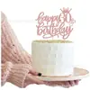 Decoraciones Insertables para Pastel de Feliz Cumpleaños 13 16 18 21 30 40 50 60 70 Años Digital con Brillo