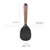 Juego de Utensilios de Cocina de 9 Piezas, Espátula Antiadherente Resistente a Altas Temperaturas, Espátula para Cocinar, Cuchara para Sopa, Mango de Madera, Juego de Utensilios de Cocina de Silicona al por Mayor