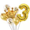 Globo digital con corona dorada de 32 pulgadas, ideal para fiestas de cumpleaños infantiles de bebés de un año.