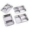 Plato de cena de acero inoxidable 304, plato de cena chino, plato de comida rápida para niños, plato de cena dividido con tapa, suministro directo de fábrica, venta al por mayor