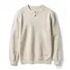 Suéter de malha com gola Henley e decote V de manga comprida masculino estilo old money negócios cor sólida base primavera e outono atacado de fábrica transfronteiriço