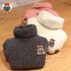 [Jin Yong] Uma geração de camisa elástica suéter infantil bordado fio puro tingido na massa base shirt engrossada roupas masculinas e femininas