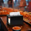 Caja de Pañuelos de Metal Negro de Alta Gama para Restaurantes, Restaurantes de Hot Pot y Puestos de Barbacoa, Sencilla y Conveniente, Personalizable con Logo