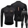Conjunto de Roupas de Ciclismo Pas Masculino Calça de Ciclismo Bicicleta de Estrada Manga Longa Justa Secagem Rápida Absorção de Umidade